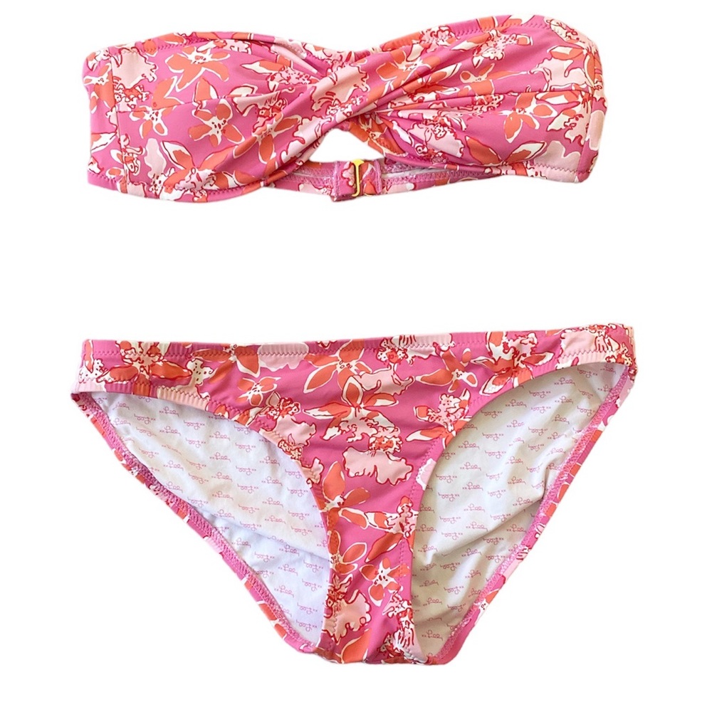 Lilly Pulitzer pink floral bikini size XS